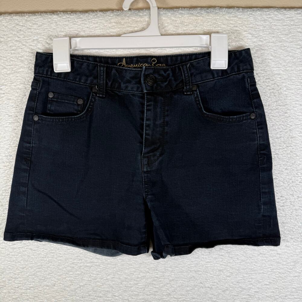 American rag womens dark denim shorts size 5 cuff